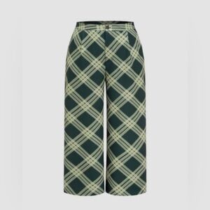 Cider plaid green extra wide width pants